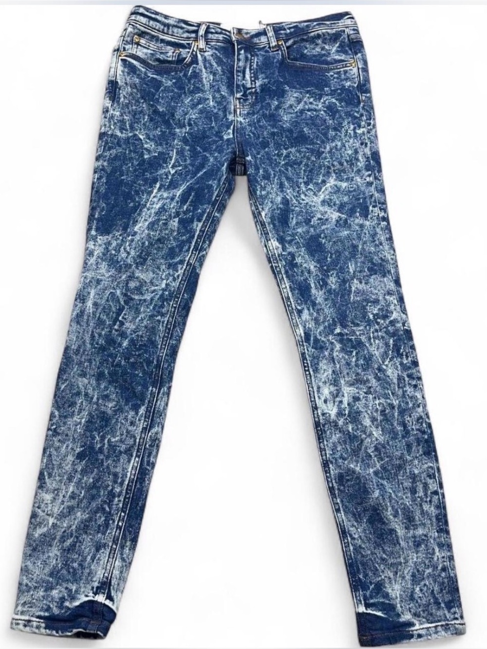 Victoria Beckham Blue Acid-Effect Skinny Jeans